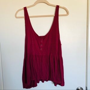 AE Soft & Sexy Fuchsia Peplum Top